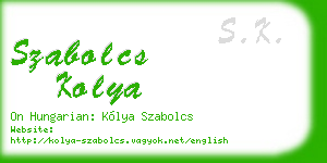 szabolcs kolya business card